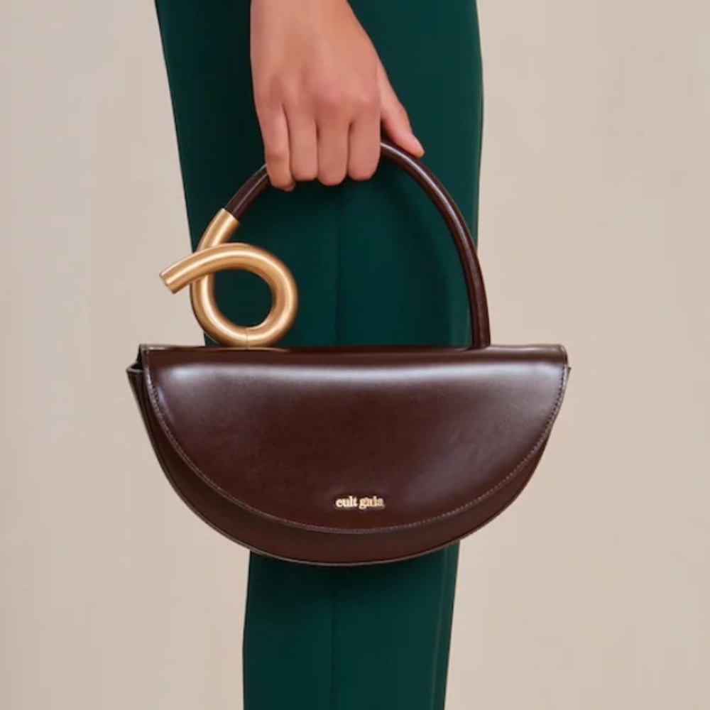 NEW Cult Gaia Azariah Top Handle Bag Espresso Brown